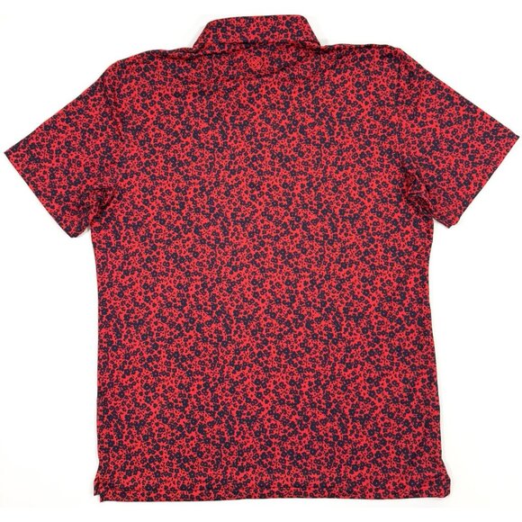 G/Fore Mens Golf Polo Size XL Tech Jersey Performance Mini Floral Red Navy - Picture 3 of 10